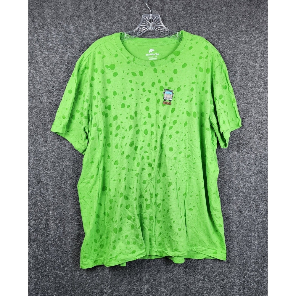 Nike T-Shirt Mens 2XL Green All Over Print Spotted Camper‎ Van Graphic Tee